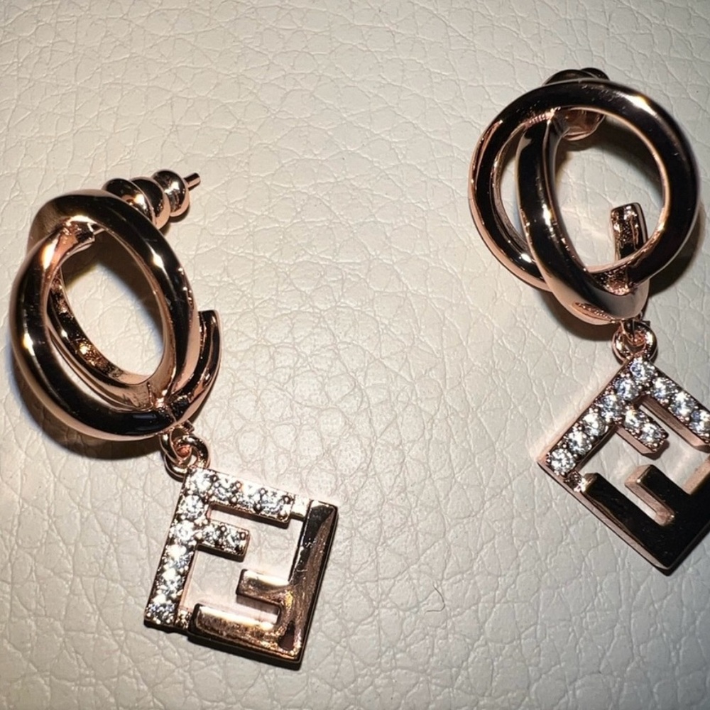 Authentic rose gold FENDI earrings, 10/10 condition